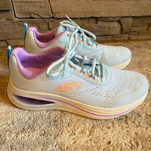 Skechers Blue Skech-Air Meta Aired Out Tennis Shoes Sneakers Lace Up Pastel: 9